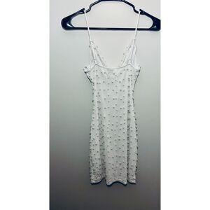 Windsor White Pearl Beaded Mini Dress Womens Size M Bodycon Party